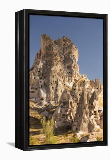 The Town of Orchisar, Showing the Old Tunneled Houses Dug into the Volcanic Rock, Cappadocia-David Clapp-Framed Premier Image Canvas