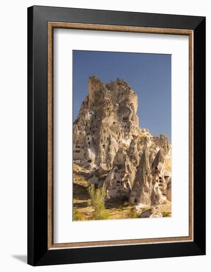 The Town of Orchisar, Showing the Old Tunneled Houses Dug into the Volcanic Rock, Cappadocia-David Clapp-Framed Photographic Print