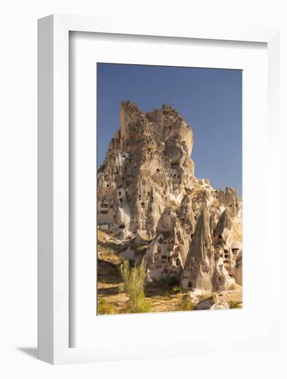 The Town of Orchisar, Showing the Old Tunneled Houses Dug into the Volcanic Rock, Cappadocia-David Clapp-Framed Photographic Print