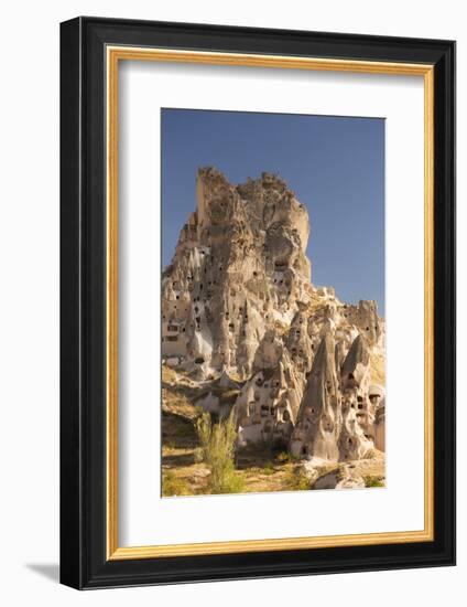 The Town of Orchisar, Showing the Old Tunneled Houses Dug into the Volcanic Rock, Cappadocia-David Clapp-Framed Photographic Print