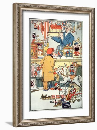 The Toy Shop, C.1910 (Colour Litho)-English-Framed Giclee Print