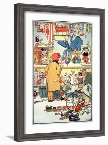 The Toy Shop, C.1910 (Colour Litho)-English-Framed Giclee Print