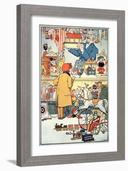 The Toy Shop, C.1910 (Colour Litho)-English-Framed Giclee Print