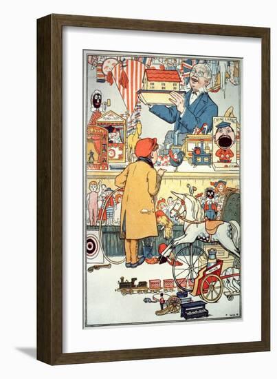 The Toy Shop, C.1910 (Colour Litho)-English-Framed Giclee Print