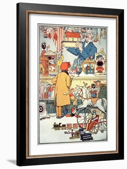 The Toy Shop, C.1910 (Colour Litho)-English-Framed Giclee Print