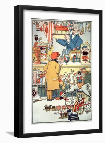 The Toy Shop, C.1910 (Colour Litho)-English-Framed Giclee Print