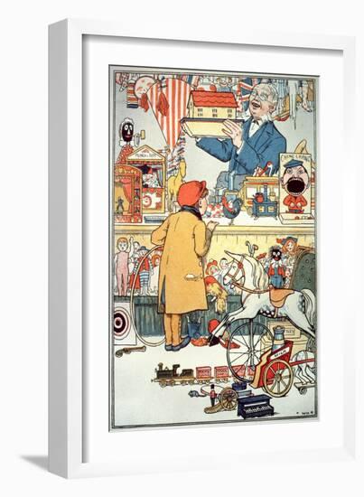 The Toy Shop, C.1910 (Colour Litho)-English-Framed Giclee Print