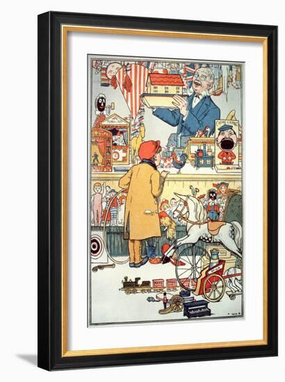 The Toy Shop, C.1910 (Colour Litho)-English-Framed Giclee Print