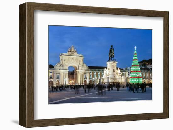 The traditional Christmas tree at Terreiro do Paco, the historic centre of Lisbon. Portugal-Mauricio Abreu-Framed Photographic Print