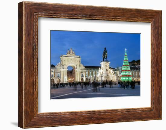 The traditional Christmas tree at Terreiro do Paco, the historic centre of Lisbon. Portugal-Mauricio Abreu-Framed Photographic Print