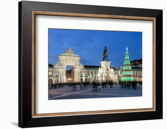 The traditional Christmas tree at Terreiro do Paco, the historic centre of Lisbon. Portugal-Mauricio Abreu-Framed Photographic Print