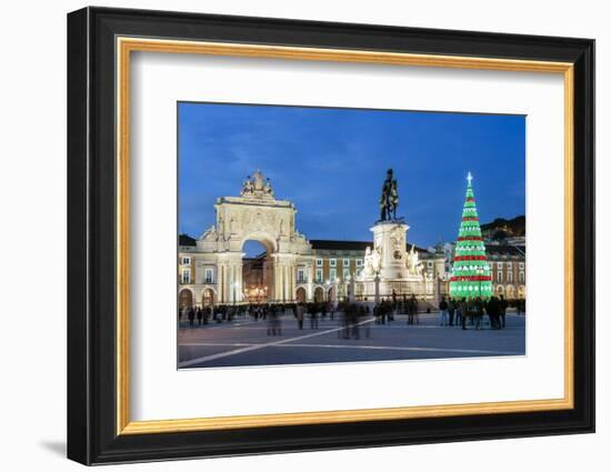 The traditional Christmas tree at Terreiro do Paco, the historic centre of Lisbon. Portugal-Mauricio Abreu-Framed Photographic Print