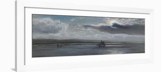 The Traeth Mawr, Moonlight, 1872-73 (Oil on Canvas)-Henry Moore-Framed Giclee Print