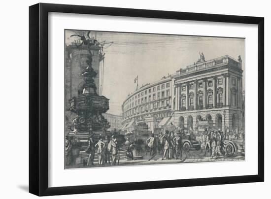 'The Traffic at Piccadilly Circus, 1914', (1920)-Randolph Schwabe-Framed Giclee Print