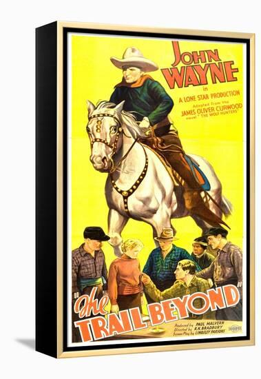 THE TRAIL BEYOND, top: John Wayne, bottom second from left: Verna Hillie, 1934.-null-Framed Stretched Canvas