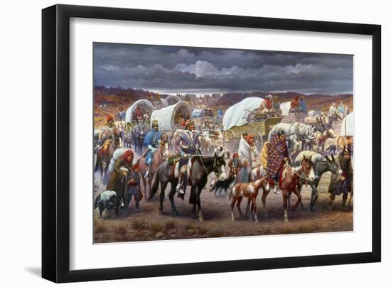 The Trail Of Tears, 1838-Robert Lindneux-Framed Premium Giclee Print