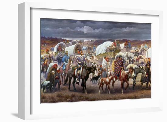 The Trail Of Tears, 1838-Robert Lindneux-Framed Premium Giclee Print