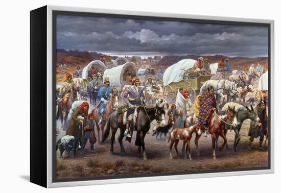 The Trail Of Tears, 1838-Robert Lindneux-Framed Premier Image Canvas