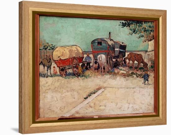 The Trailers, a Camp of Bohemians in the Vicinity of Arles. Painting by Vincent Van Gogh (1853-1890-Vincent van Gogh-Framed Premier Image Canvas