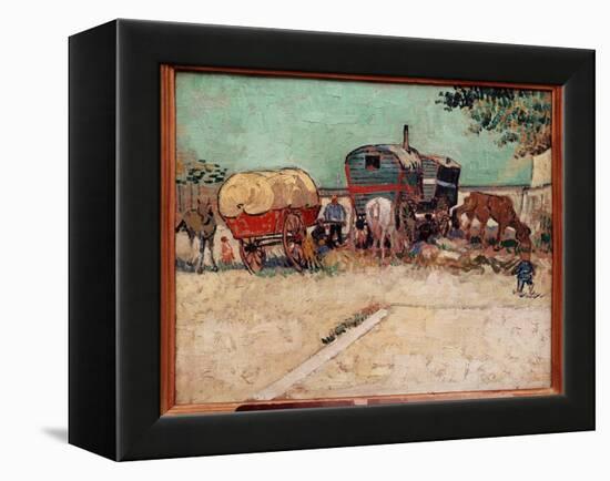 The Trailers, a Camp of Bohemians in the Vicinity of Arles. Painting by Vincent Van Gogh (1853-1890-Vincent van Gogh-Framed Premier Image Canvas