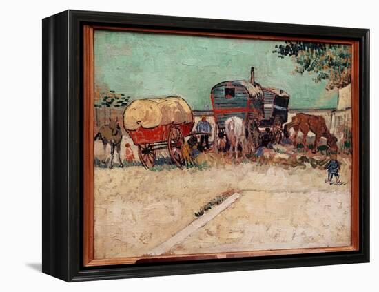 The Trailers, a Camp of Bohemians in the Vicinity of Arles. Painting by Vincent Van Gogh (1853-1890-Vincent van Gogh-Framed Premier Image Canvas