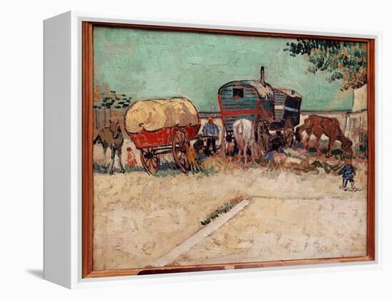 The Trailers, a Camp of Bohemians in the Vicinity of Arles. Painting by Vincent Van Gogh (1853-1890-Vincent van Gogh-Framed Premier Image Canvas