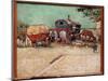 The Trailers, a Camp of Bohemians in the Vicinity of Arles. Painting by Vincent Van Gogh (1853-1890-Vincent van Gogh-Mounted Giclee Print