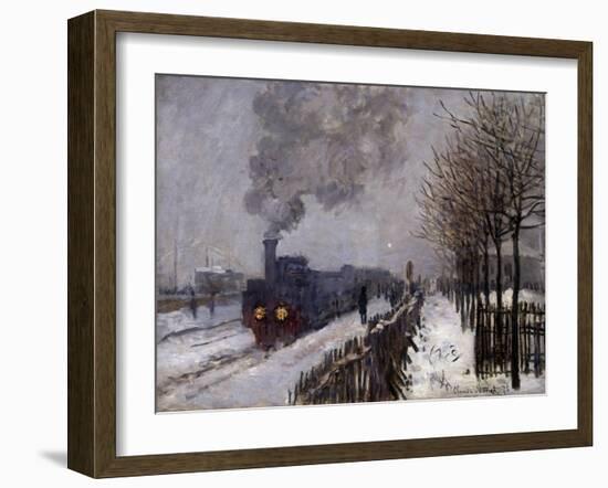 The Train in the Snow by Claude Monet-null-Framed Giclee Print