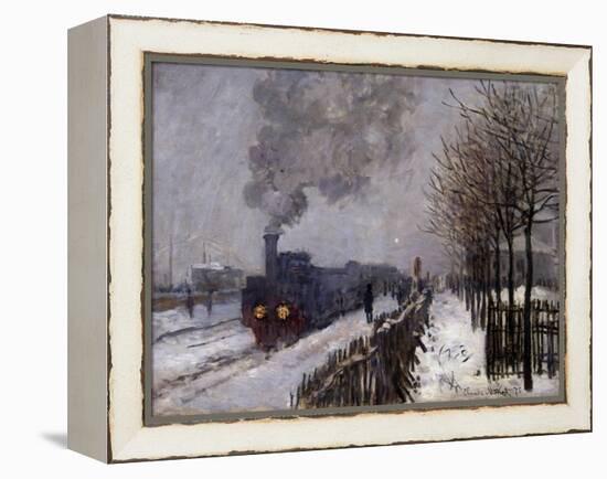 The Train in the Snow by Claude Monet-null-Framed Premier Image Canvas