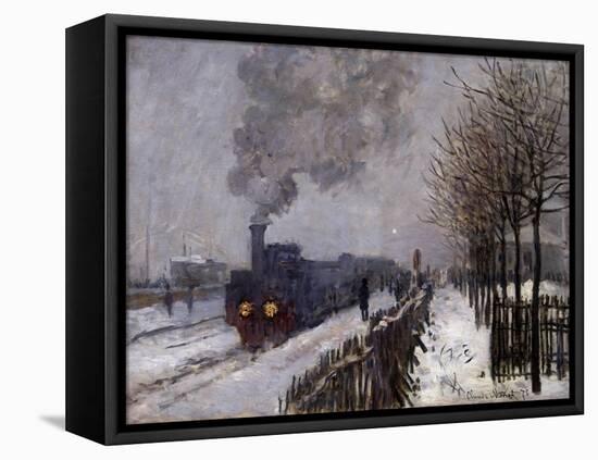 The Train in the Snow by Claude Monet-null-Framed Premier Image Canvas