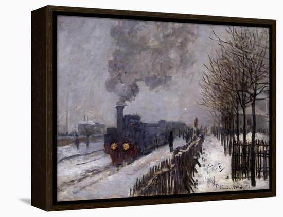 The Train in the Snow by Claude Monet-null-Framed Premier Image Canvas