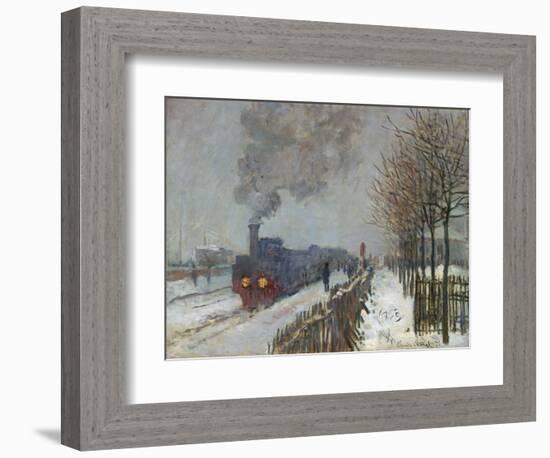 The Train in the Snow (Or: the Locomotive) 1875-Claude Monet-Framed Giclee Print