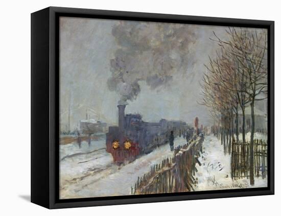 The Train in the Snow (Or: the Locomotive) 1875-Claude Monet-Framed Premier Image Canvas