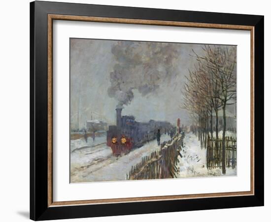 The Train in the Snow (Or: the Locomotive) 1875-Claude Monet-Framed Giclee Print