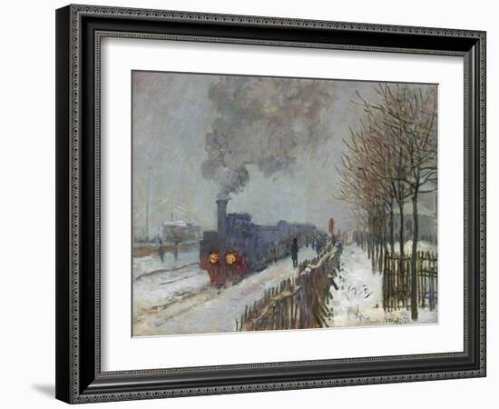 The Train in the Snow (Or: the Locomotive) 1875-Claude Monet-Framed Giclee Print