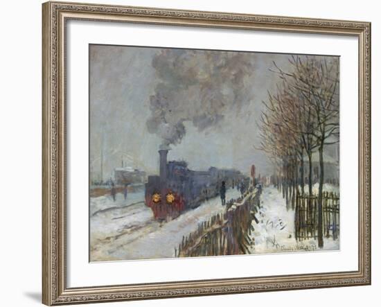 The Train in the Snow (Or: the Locomotive) 1875-Claude Monet-Framed Giclee Print