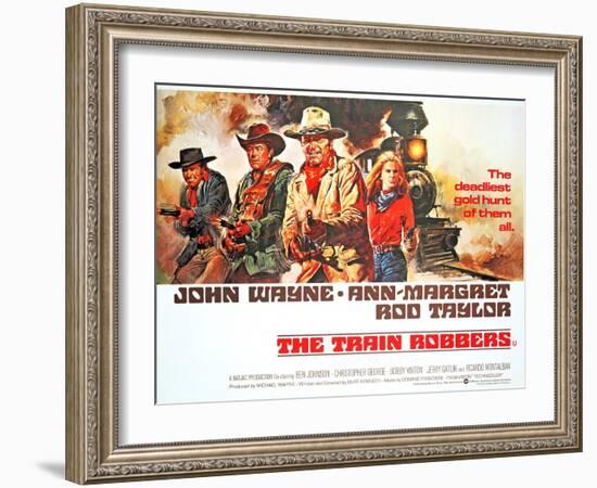 The Train Robbers, Rod Taylor, Ben Johnson, John Wayne, Ann-Margret, 1973-null-Framed Art Print