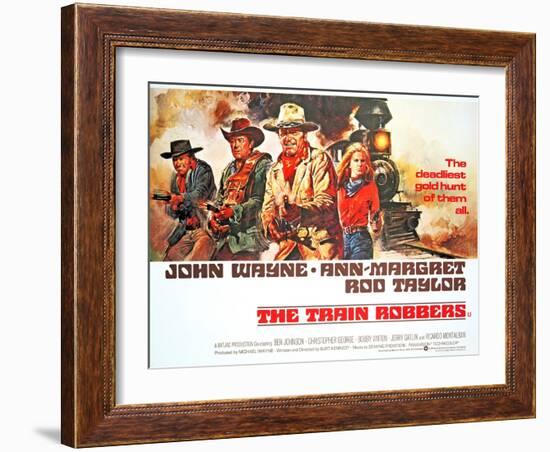 The Train Robbers, Rod Taylor, Ben Johnson, John Wayne, Ann-Margret, 1973-null-Framed Art Print