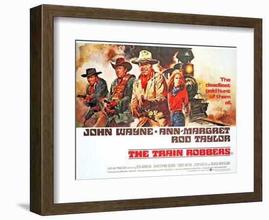 The Train Robbers, Rod Taylor, Ben Johnson, John Wayne, Ann-Margret, 1973-null-Framed Premium Giclee Print