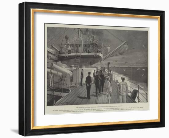 The Training of Naval War Messengers, Carrier Pigeons Leaving a Battle-Ship Off Plymouth-Fred T. Jane-Framed Giclee Print