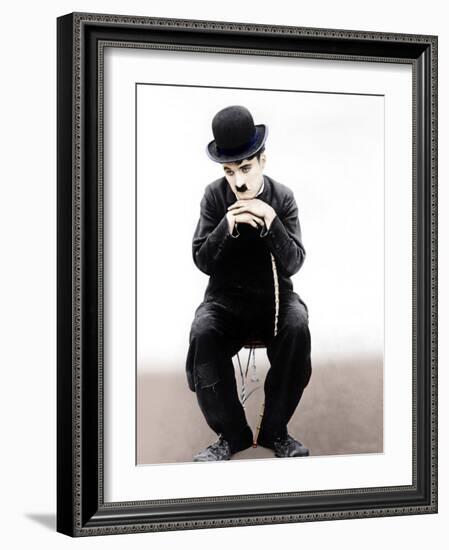 THE TRAMP, (aka CHARLIE ON THE FARM; CHARLIE THE HOBO; CHARLIE THE TRAMP), Charlie Chaplin-null-Framed Photo