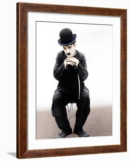 THE TRAMP, (aka CHARLIE ON THE FARM; CHARLIE THE HOBO; CHARLIE THE TRAMP), Charlie Chaplin-null-Framed Photo