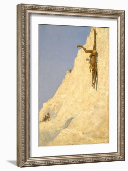 The Transgressor (The Apache Trail: Tio Juan Hanging There Dead! the Way of the Transgressor) 1891-Frederic Remington-Framed Giclee Print