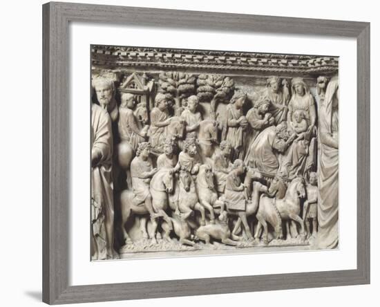 The Travel and the Adoration of the Magi, by Pisano-null-Framed Photographic Print