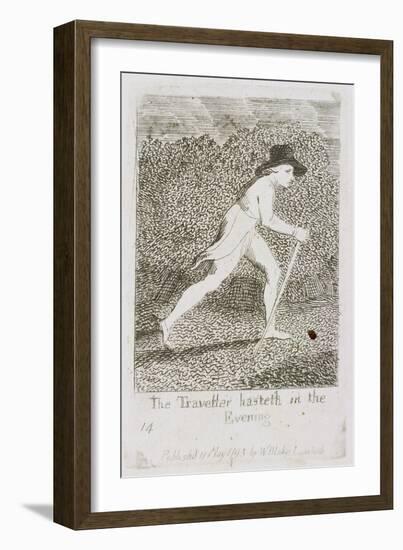 The Traveller Hasteth in the Evening, Plate 15 from 'For Children. the Gates of Paradise', 1793-William Blake-Framed Giclee Print