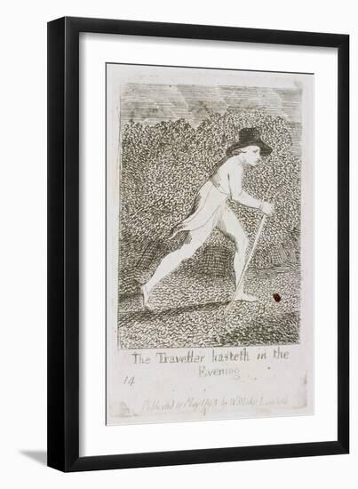 The Traveller Hasteth in the Evening, Plate 15 from 'For Children. the Gates of Paradise', 1793-William Blake-Framed Giclee Print