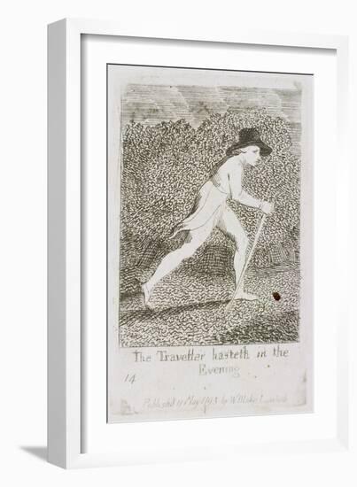 The Traveller Hasteth in the Evening, Plate 15 from 'For Children. the Gates of Paradise', 1793-William Blake-Framed Giclee Print