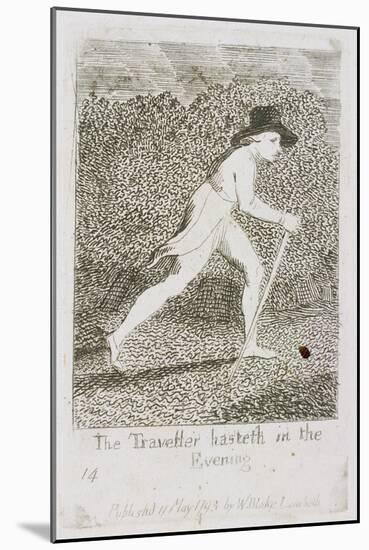 The Traveller Hasteth in the Evening, Plate 15 from 'For Children. the Gates of Paradise', 1793-William Blake-Mounted Giclee Print
