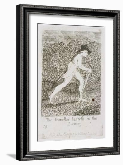 The Traveller Hasteth in the Evening, Plate 15 from 'For Children. the Gates of Paradise', 1793-William Blake-Framed Giclee Print