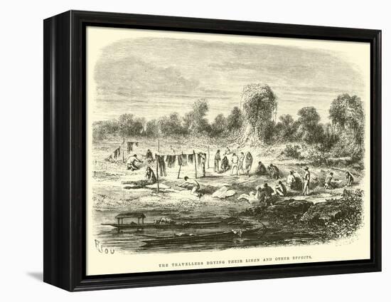 The Travellers Drying their Linen and Other Effects-Édouard Riou-Framed Premier Image Canvas